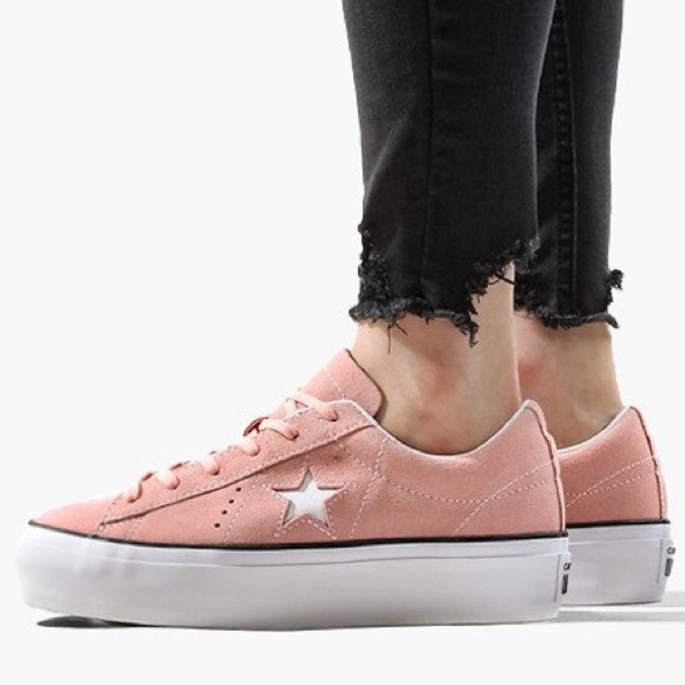 CONVERSE 564382C Chuck Taylor One Star Suede Platform Ox Bleached Coral Size 9